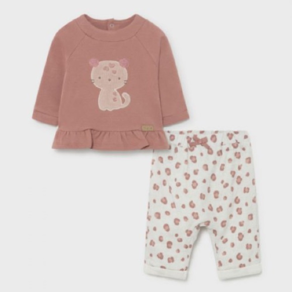 Size 12 months Mayoral Pink and White Kids Matching Set